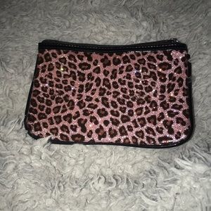 Glittery Cheetah Print Pouch